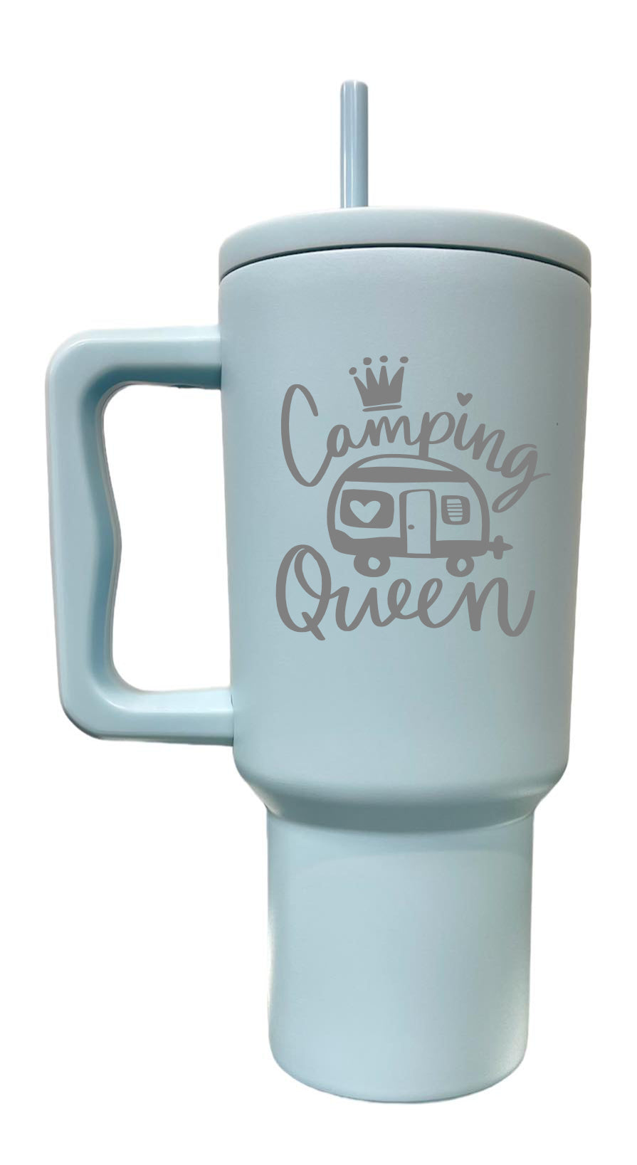 Personalized 30oz Laser Engraved Stainless Steel Simple Tumbler with Handle and Straw Lid