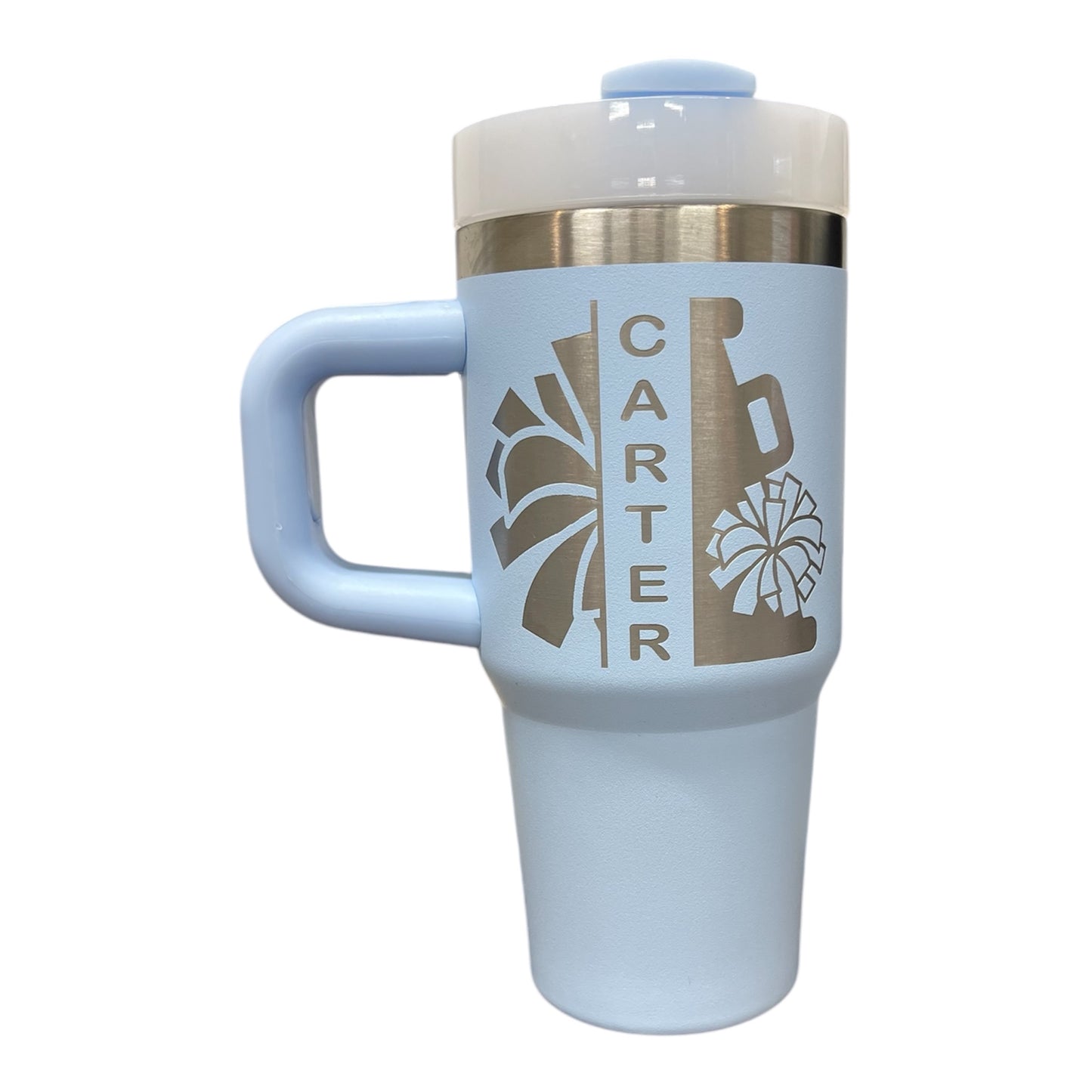 14oz Personalized Laser Engraved Kids Stainless Steel Tumbler with Handle