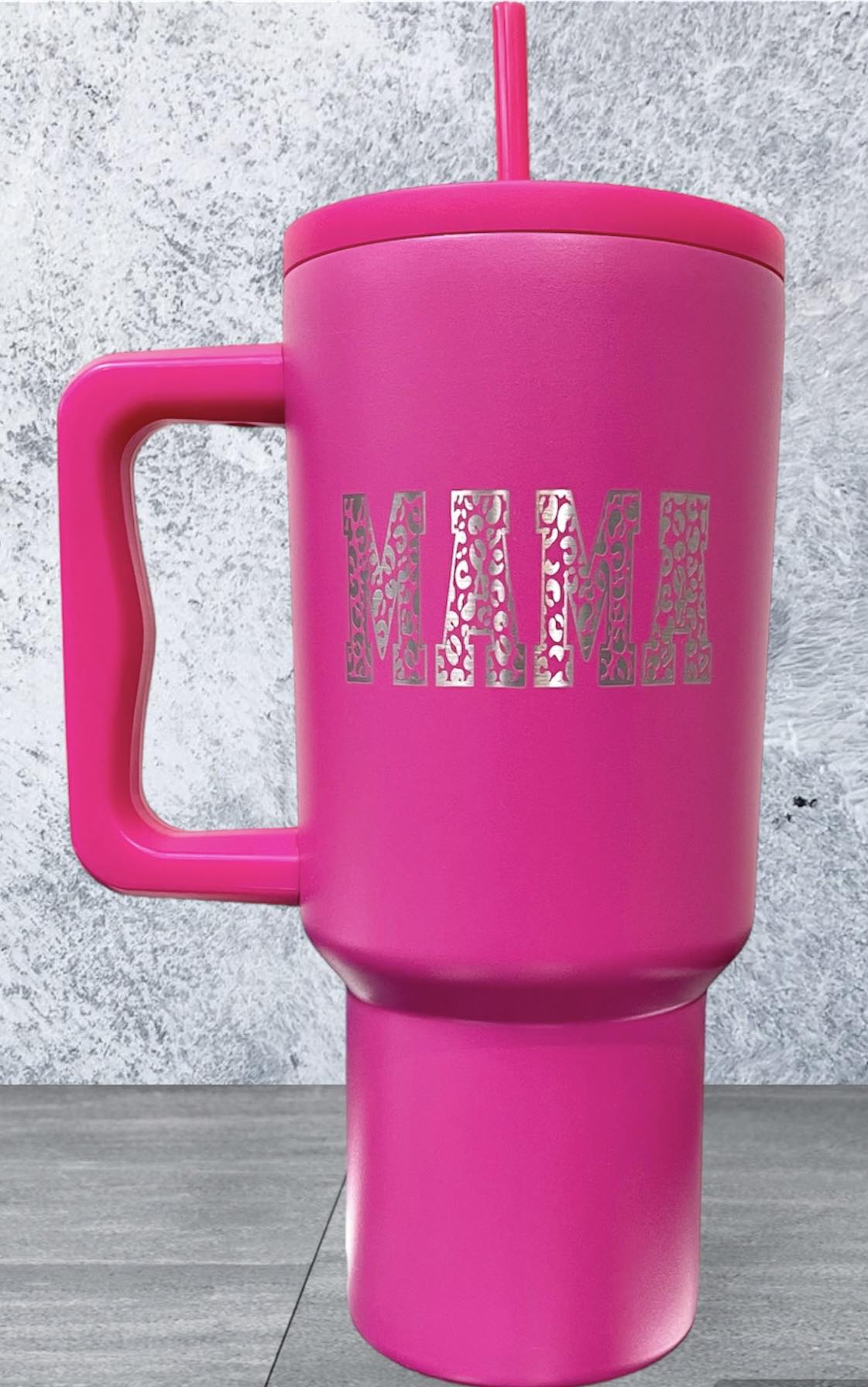 Personalized 40oz Stainless Steel Simple Tumbler with Handle and Straw Lid