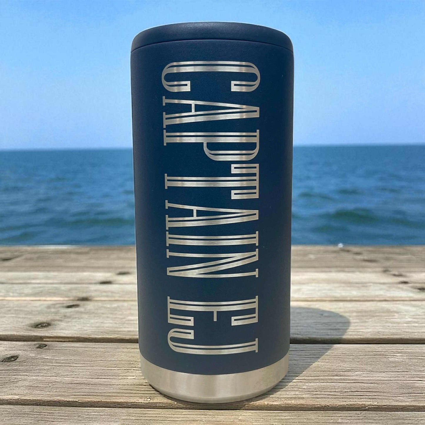 Personalized Laser Engraved Slim Stainless Steel Can Cooler for Seltzer, Energy Drinks and Skinny Beer Cans
