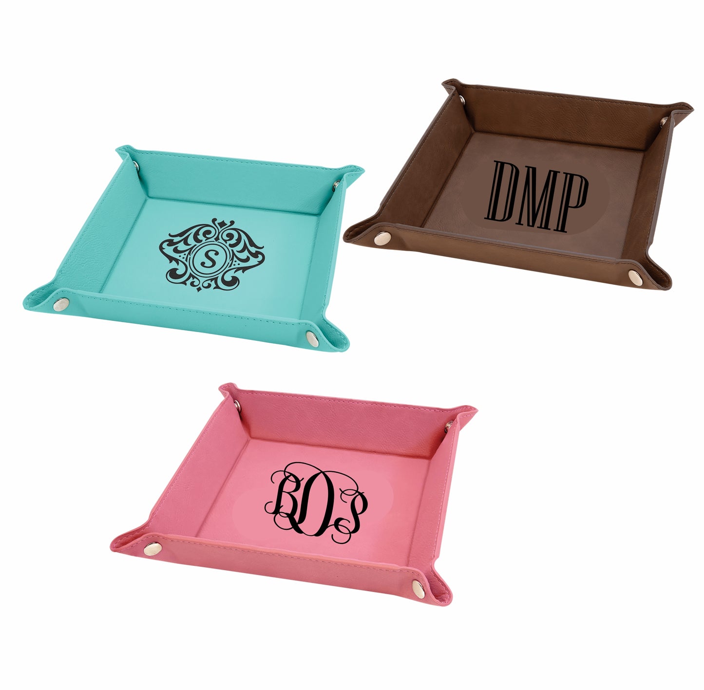 Personalized Laser Engraved  Catchall Leatherette Nightstand or Desk Tray - Valet Tray
