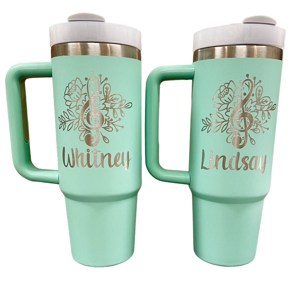 30oz Stainless Steel  Tumbler with Handle, Personalized Large Insulated Tumbler