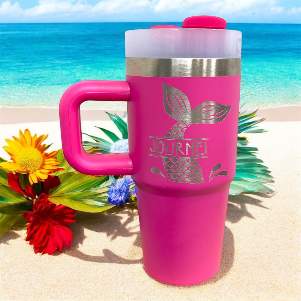 14oz Personalized Laser Engraved Kids Stainless Steel Tumbler with Handle