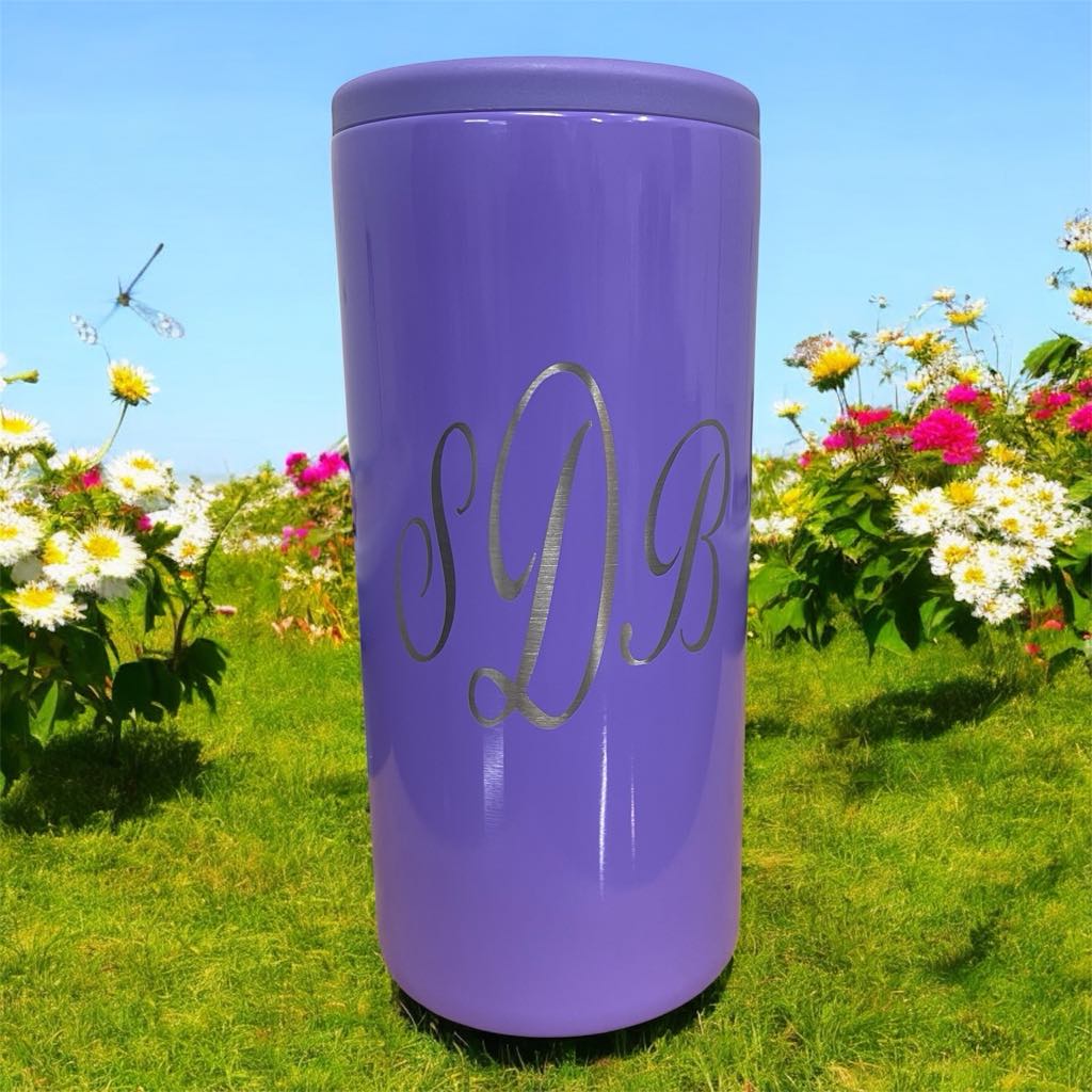 Personalized Laser Engraved Slim Stainless Steel Can Cooler for Seltzer, Energy Drinks and Skinny Beer Cans