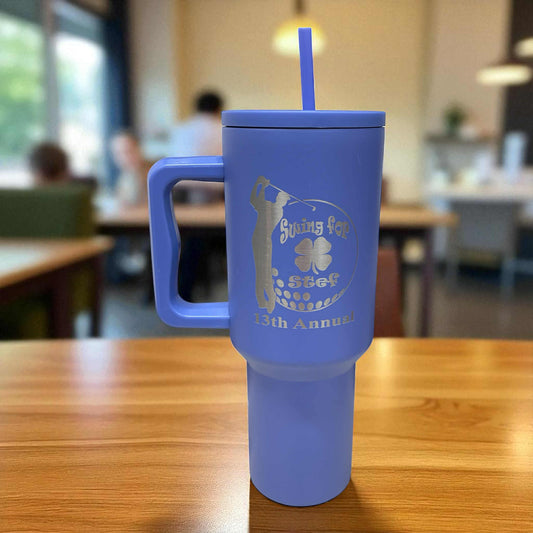Personalized 40oz Stainless Steel Simple Tumbler with Handle and Straw Lid