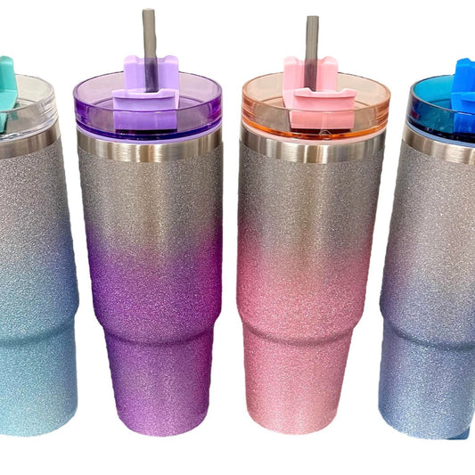 30oz Textured Glitter  Stainless Steel  Tumbler,  Personalized Glitter Ombre Insulated Tumbler