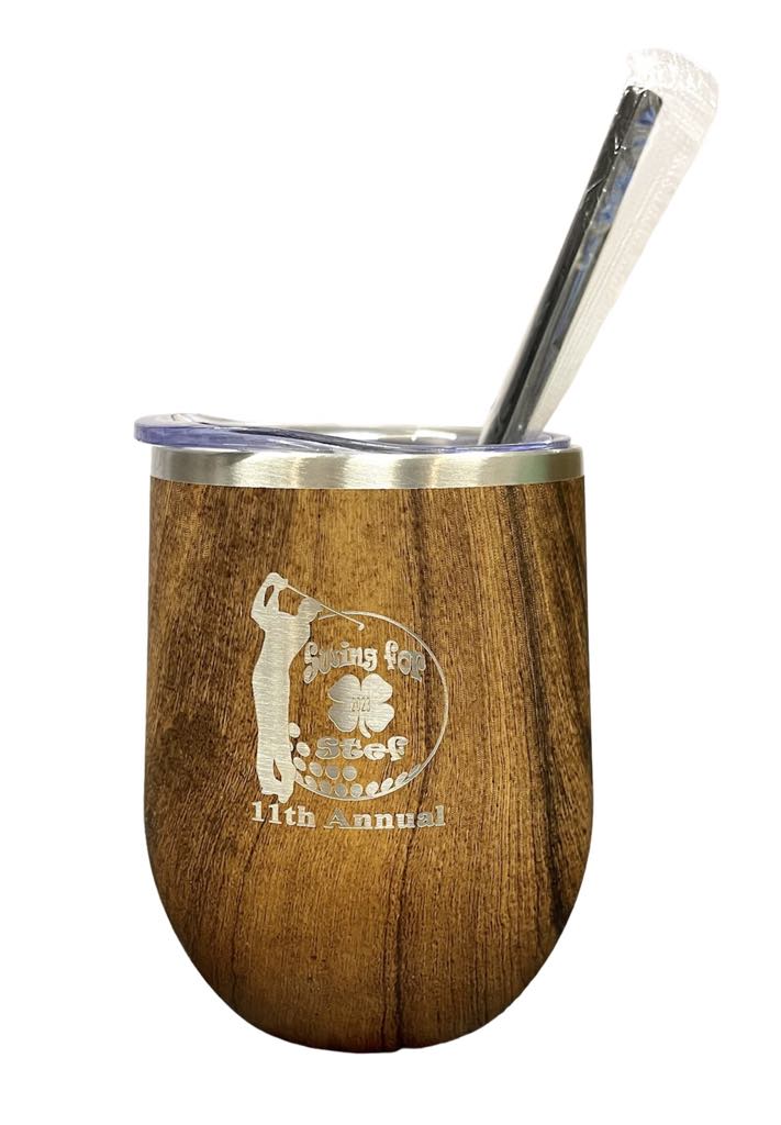 12oz Personalized Laser Engraved  Stainless Steel WineTumbler, Custom Wine Beverage Cup