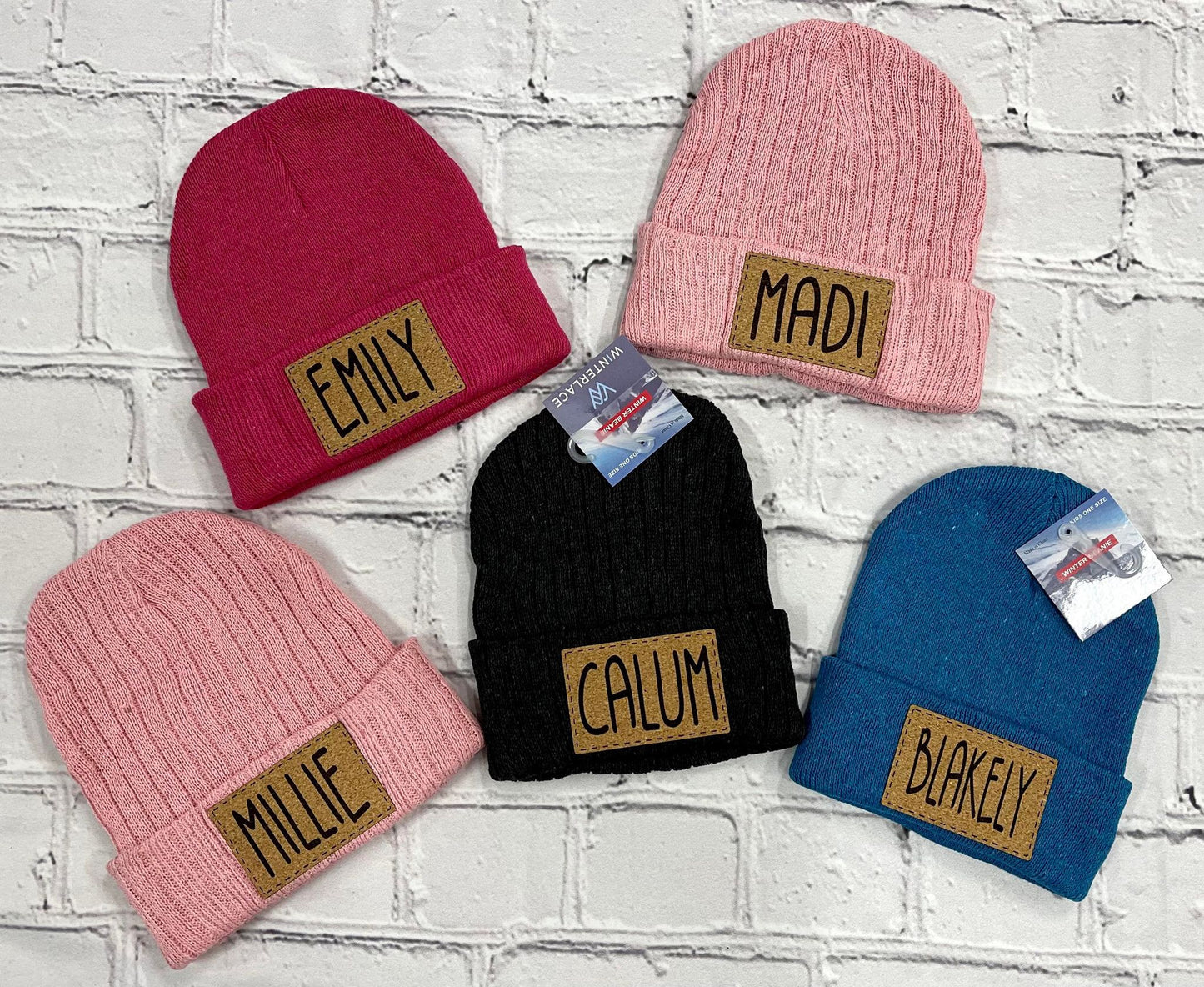 Leather and Cork Heat Press Patch Only for Bags, Caps, Hats, Beanies, or Stockings