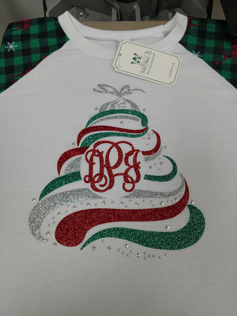 Hot Fix Christmas Tree Transfer for Monogram