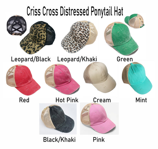CRISS CROSS DISTRESSED VINTAGE TRUCKER HATS  WASHED CANVAS LEOPARD LADIES  CAPS