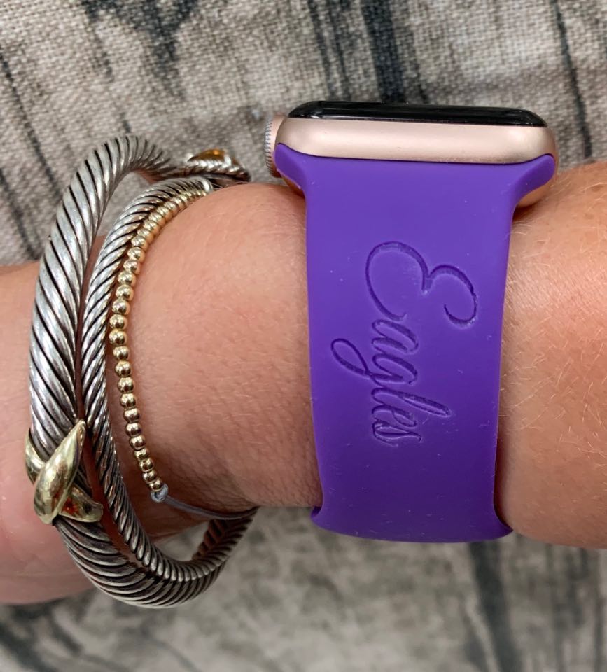 Personalized Silicone Fitbit Versa 3 and Sense Infinity Bands, Monogram Fitbit, Versa 3 Watch Band- Laser Engraved