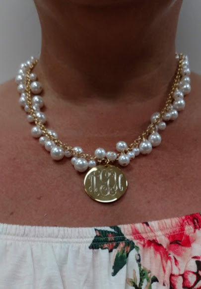 Gold or Silver Chunky Pearl Necklace