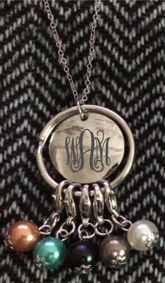 Pearl Charm Monogram Necklace