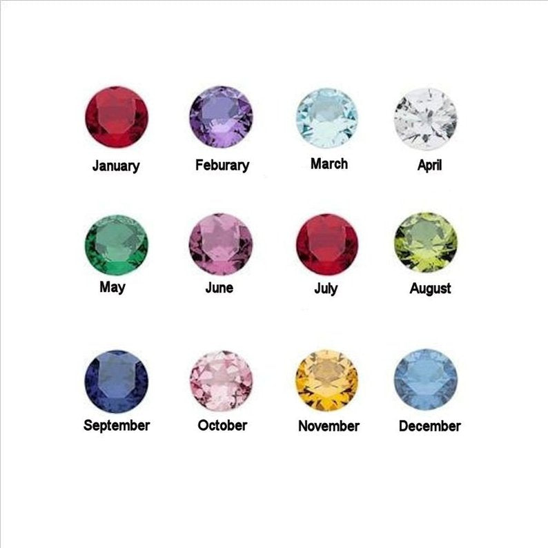 Birthstone Eternity Pendant for  Engravable Necklace