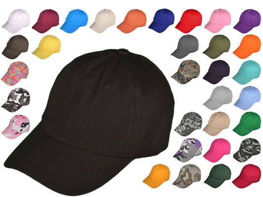 Cotton Low profile Cap Buckle Back and Velcro Back