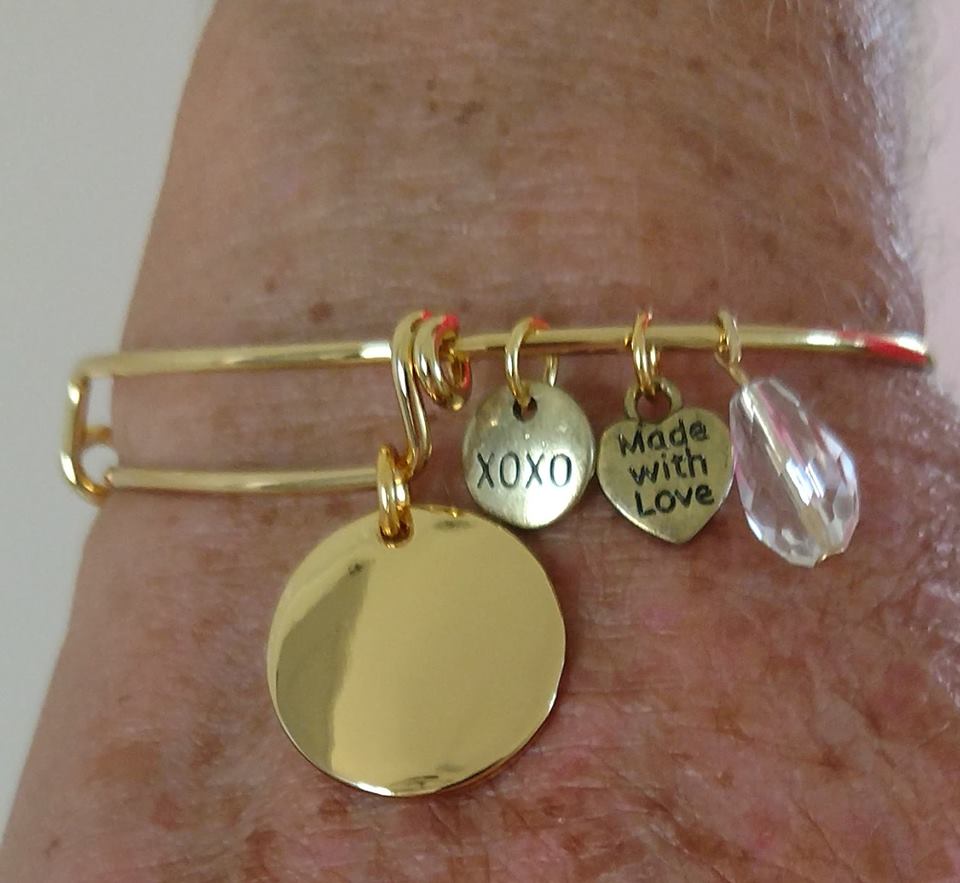 Designer Inspired Gold or Silver Monogram Slide Bracelet, Engraved Bracelet