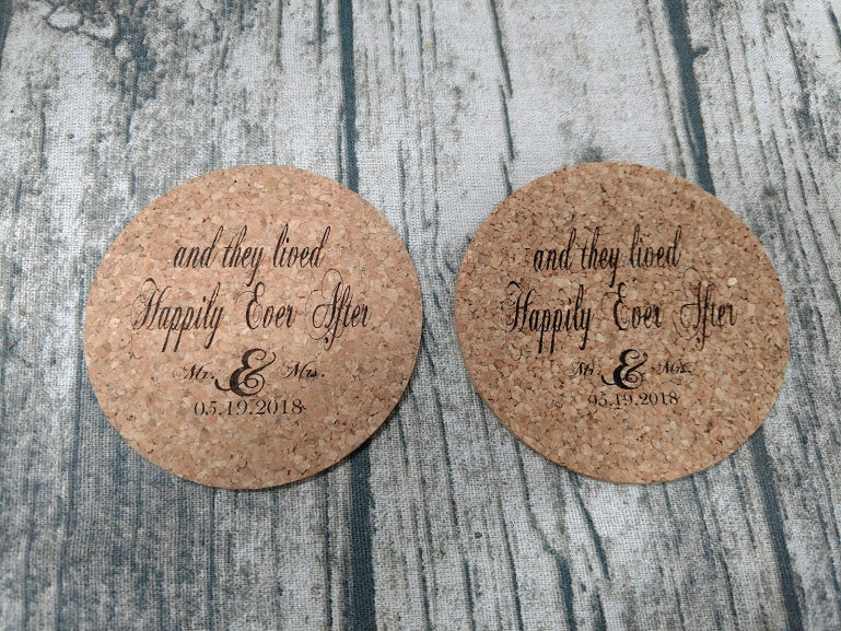 Custom Laser Engraved Cork Coasters with Business Logo