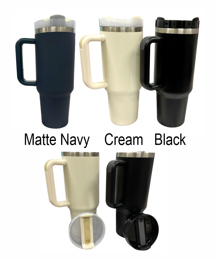 Refresh Cream 40oz Insulated Cup With Handle