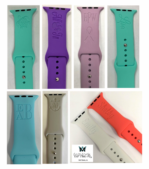 Personalized Silicone Fitbit Versa 3 and Sense Infinity Bands, Monogram Fitbit, Versa 3 Watch Band- Laser Engraved