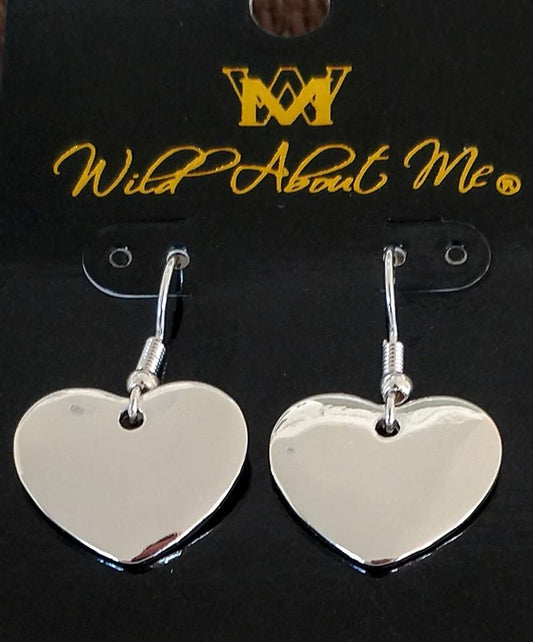 Polished Silver Heart Monogram Earrings