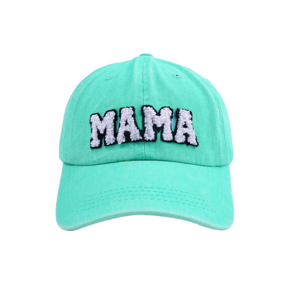 Mama Baseball Caps, Adjustable buckle Back, Stitched lettering included.