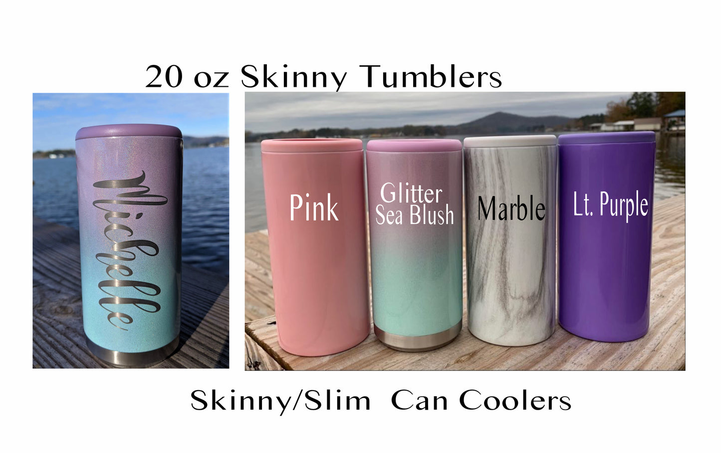 Stainless Steel Laser Engraved , Skinny, Slim  Can Cooler, Ultra, Seltzer Coozie