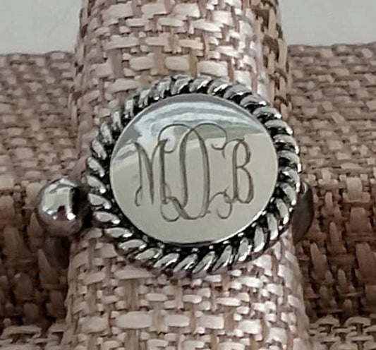 Antique Silver Monogram Ring