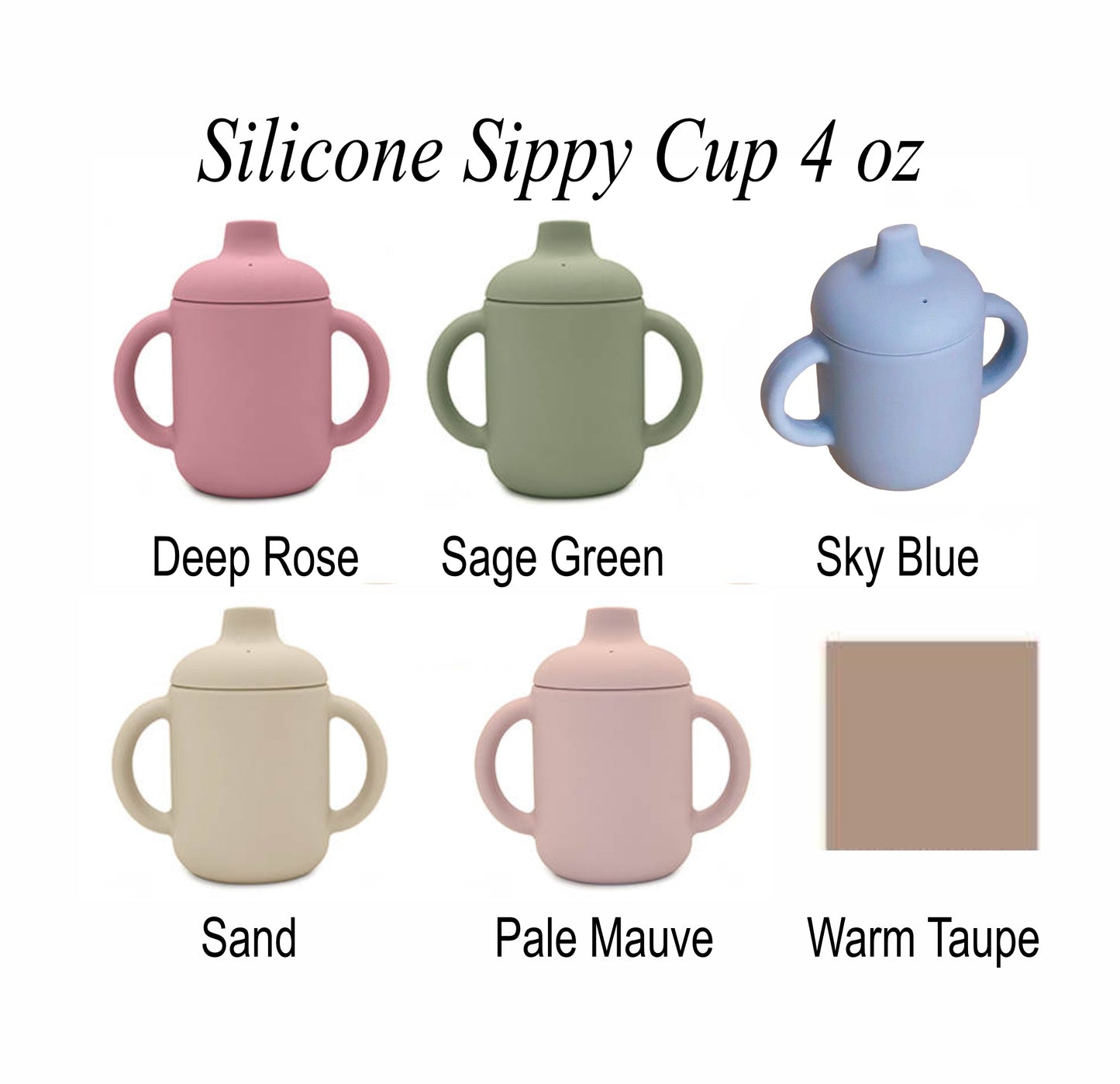 Silicone 4oz sippy cup with handles, Personalized toddler silicone Sippy  Cup, Laser Engraved cup