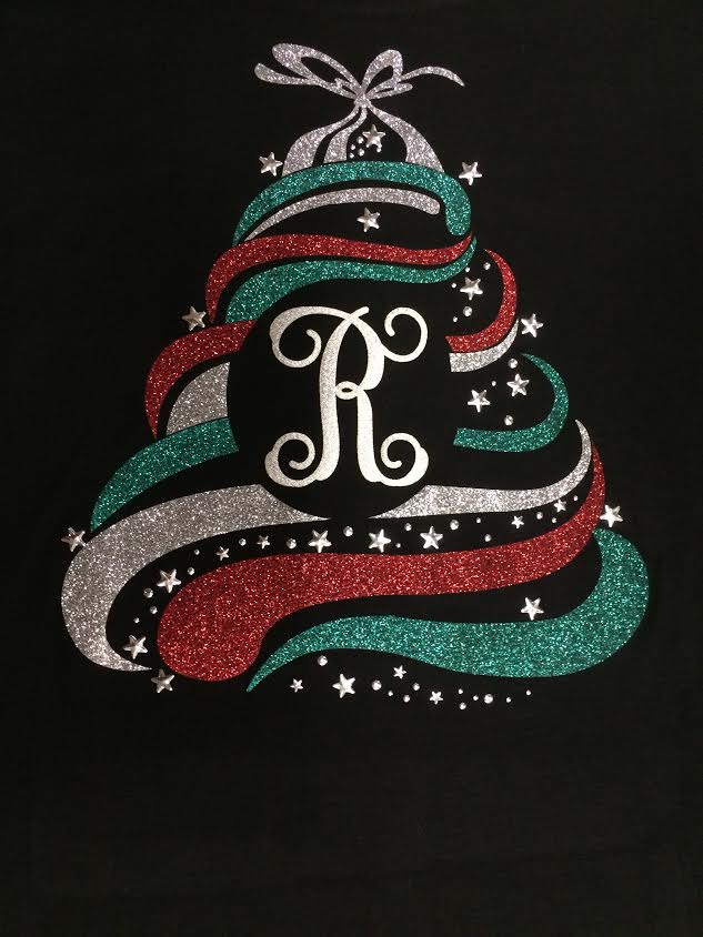 Hot Fix Christmas Tree Transfer for Monogram
